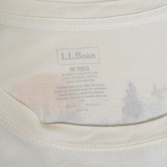 LL Bean Long Sleeve Pocket Tee Washed Organic Cotton Graphic Retro Nature - Picture 5 of 12